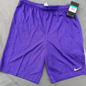 Nike youth Purple Athletic Shorts with White Swoosh